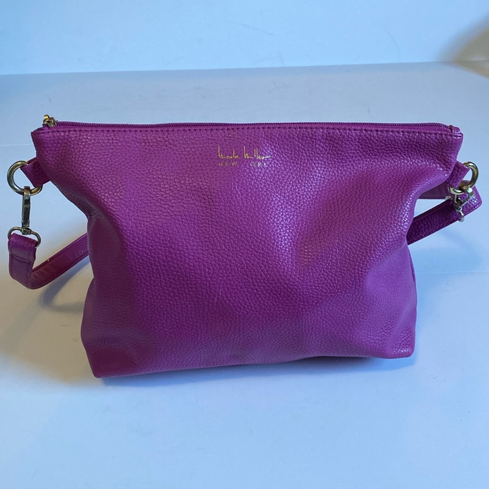 Magenta Nicole Miller Faux Leather Crossbody Purse
